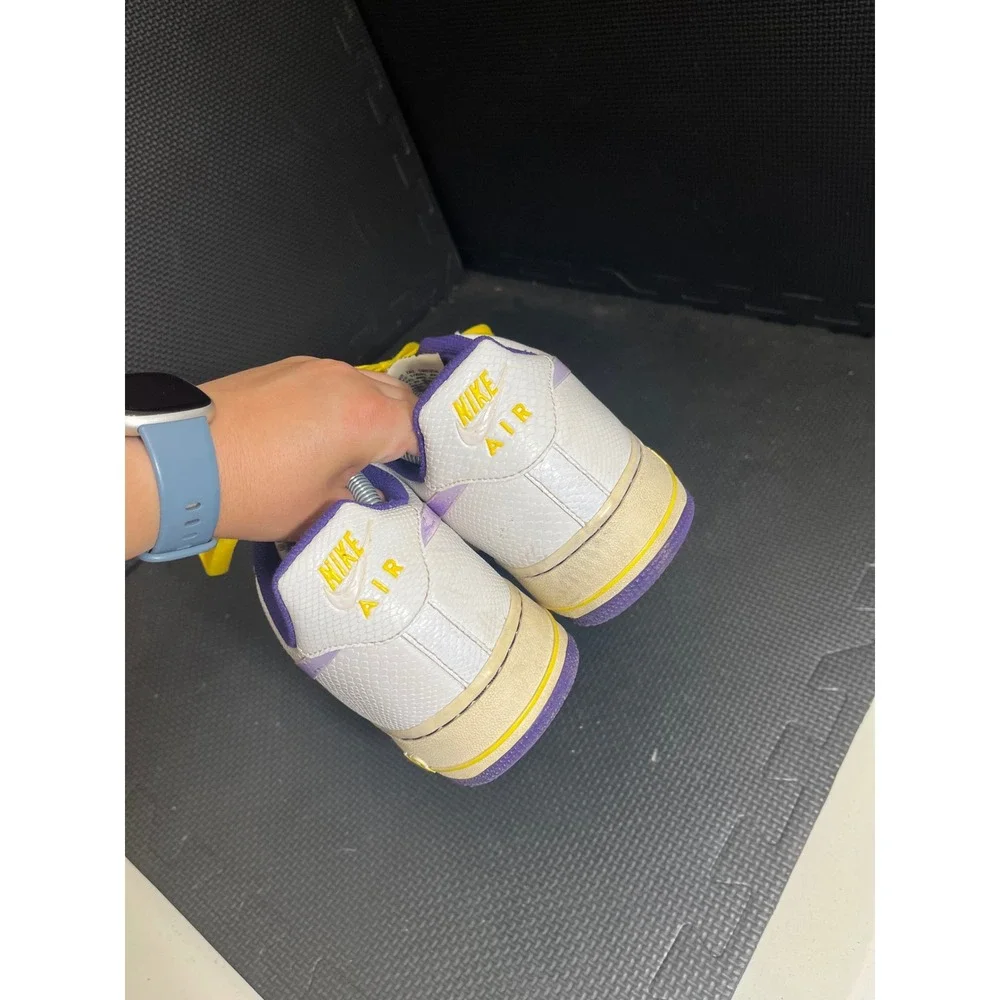 Nike Air Force 1‎ Low Snakeskin Lakers Mens Size 10 488298-143 White Sneakers